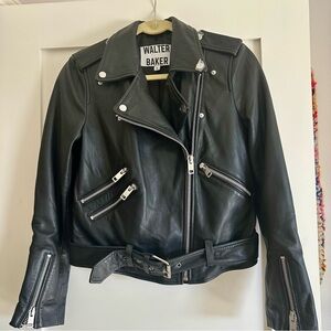 NWOT Walter Baker Black Allison Moto Leather Jacket - Small